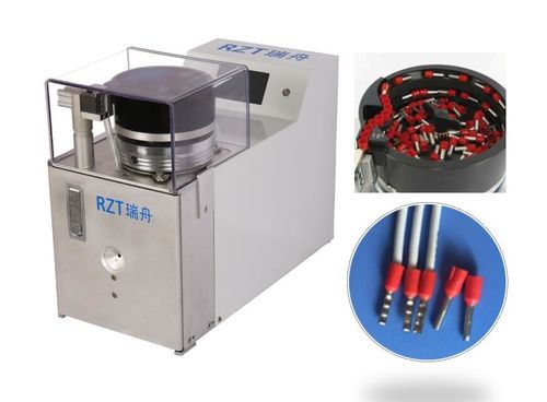 RZT-05A Wire Stripping and Crimping Machine With Vibrating Plate for Terminal Feeding.